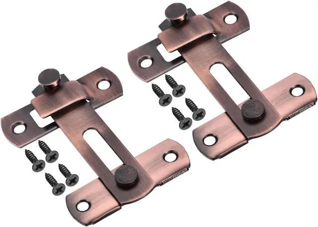 Main image of 3.9" x 2.8" Door Latch, 2Pcs Large Flip Gate Latch Stainless Steel for Door and Window, Red Bronze Tone