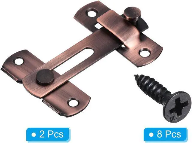 Alt view image 3 of 4 - 3.9" x 2.8" Door Latch, 2Pcs Large Flip Gate Latch Stainless Steel for Door and Window, Red Bronze Tone