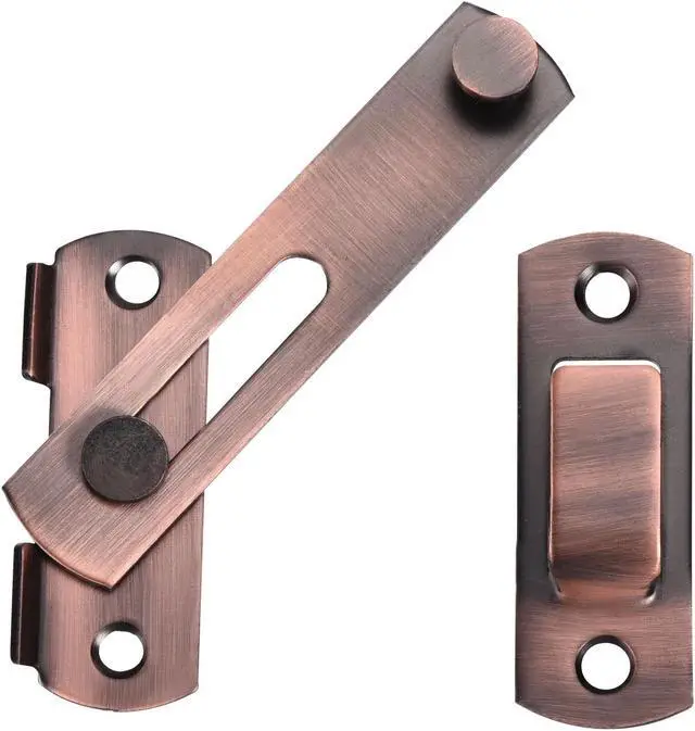 Alt view image 4 of 4 - 3.9" x 2.8" Door Latch, 2Pcs Large Flip Gate Latch Stainless Steel for Door and Window, Red Bronze Tone