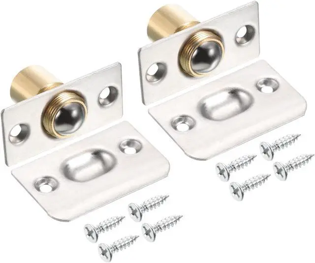 Main image of Closet Door Ball Catch, 2 Pack Metal Ball Latch for Top of Door with Strike Adjustable Ball Catches Hardware for Interior Door Cabinet, Silver