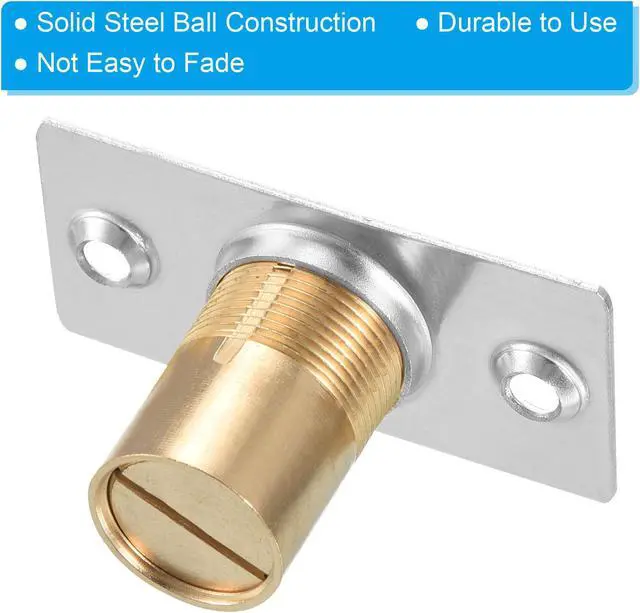 Alt view image 4 of 5 - Closet Door Ball Catch, 2 Pack Metal Ball Latch for Top of Door with Strike Adjustable Ball Catches Hardware for Interior Door Cabinet, Silver