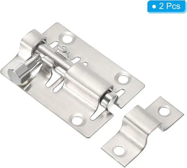 Alt view image 3 of 5 - Door Barrel Bolt Latch 2 Inch, 2 Pack Stainless Steel Security Latch Sliding Bolt Latch Lock for Gate Door Window