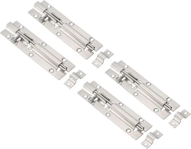 Main image of Door Barrel Bolt Latch 5 Inch, 4 Pack Stainless Steel Security Latch Sliding Bolt Latch Lock for Gate Door Window