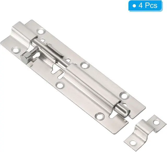 Alt view image 3 of 5 - Door Barrel Bolt Latch 5 Inch, 4 Pack Stainless Steel Security Latch Sliding Bolt Latch Lock for Gate Door Window