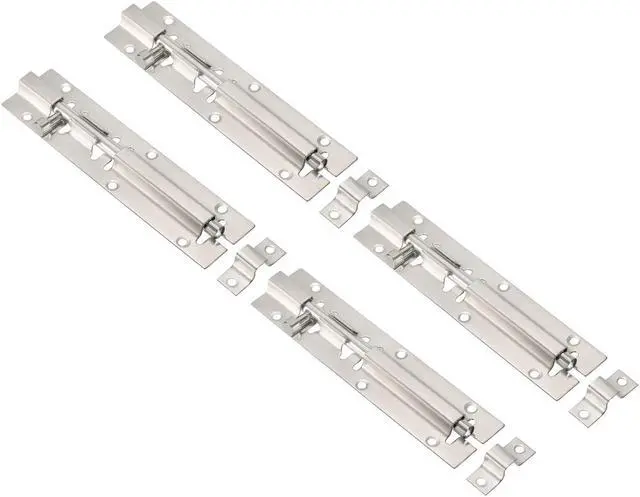 Main image of Door Barrel Bolt Latch 6 Inch, 4 Pack Stainless Steel Security Latch Sliding Bolt Latch Lock for Gate Door Window
