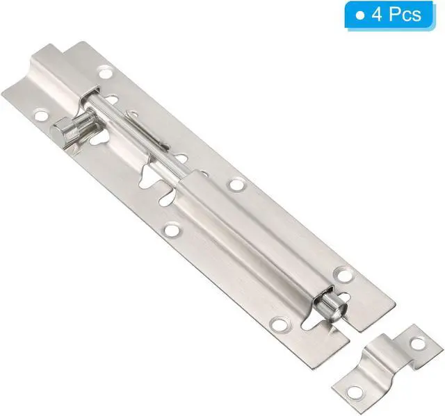 Alt view image 3 of 5 - Door Barrel Bolt Latch 6 Inch, 4 Pack Stainless Steel Security Latch Sliding Bolt Latch Lock for Gate Door Window