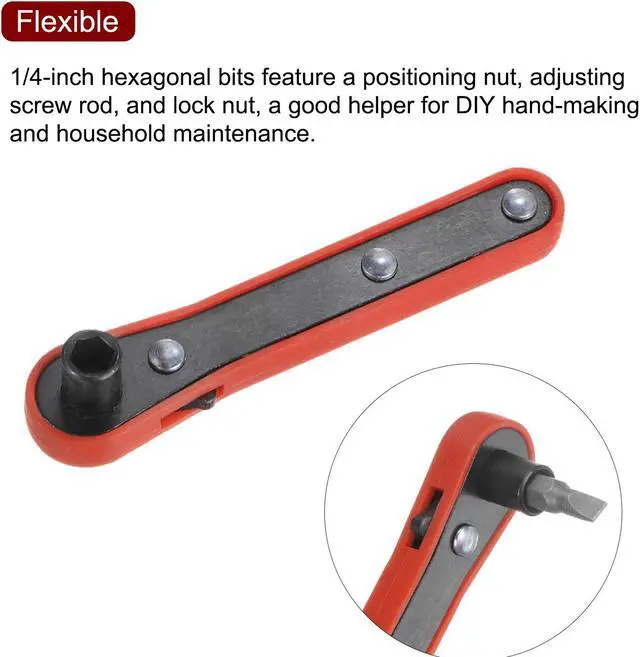 Alt view image 5 of 7 - 54 in 1 Screwdriver Bit Set 1/4" Hex Shank Torx Slotted Phillips Pozi Bit Set 5-13mm Metric Socket and Bit Magnetizer Ring with 6 Point Mini Ratchet Wrench