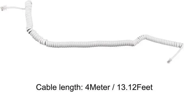 Alt view image 7 of 7 - Telephone Handset Cord, 4P4C 13.12 Feet Coiled Landline Phone Handset Cable for Home or Office White 2 Pack