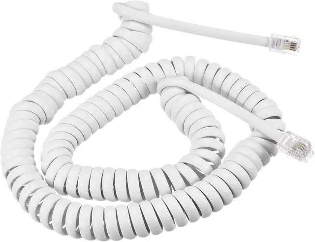Alt view image 6 of 7 - Telephone Handset Cord, 4P4C 13.12 Feet Coiled Landline Phone Handset Cable for Home or Office White 2 Pack