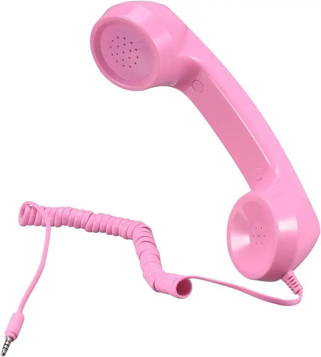 Main image of 3.5mm Retro Telephone Handset Telephone Receiver for Microphone Speaker Smooth Pink