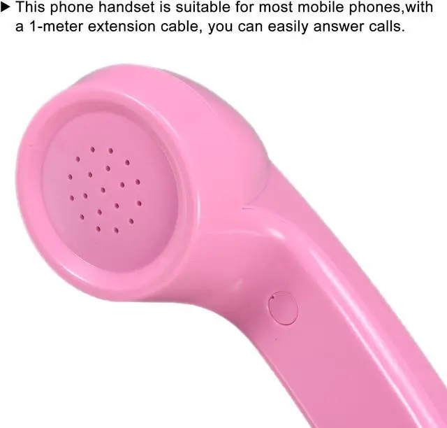 Alt view image 4 of 5 - 3.5mm Retro Telephone Handset Telephone Receiver for Microphone Speaker Smooth Pink