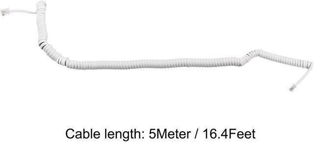 Alt view image 2 of 5 - Telephone Handset Cord, 4P4C 16.4 Feet Coiled Landline Phone Handset Cable for Home or Office White 2 Pack