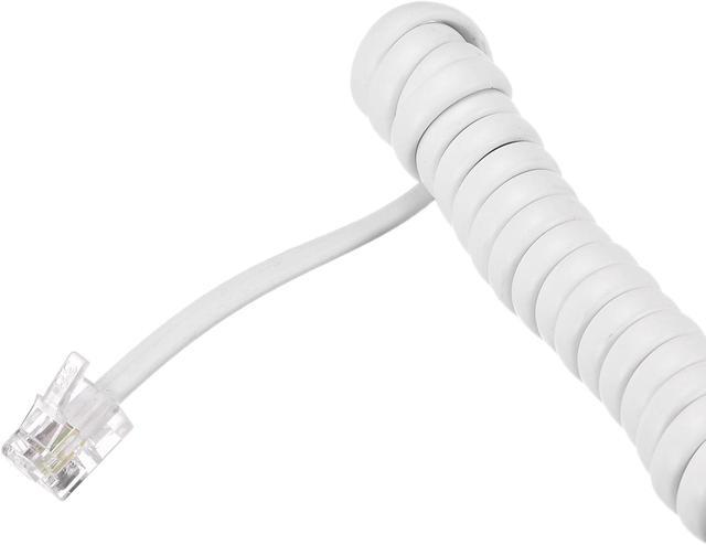 Alt view image 5 of 5 - Telephone Handset Cord, 4P4C 16.4 Feet Coiled Landline Phone Handset Cable for Home or Office White 2 Pack