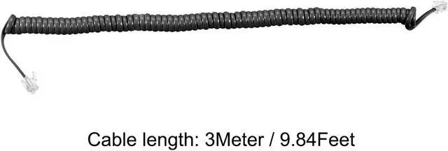 Alt view image 2 of 5 - Telephone Handset Cord, 4P4C 9.84 Feet Coiled Landline Phone Handset Cable for Home or Office Black 2 Pack