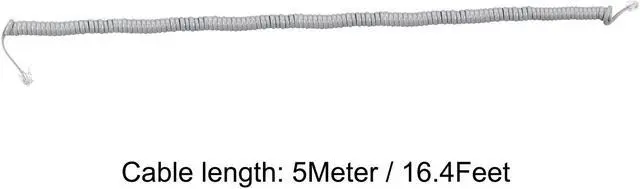 Alt view image 2 of 5 - Telephone Handset Cord, 4P4C 16.4 Feet Coiled Landline Phone Handset Cable for Home or Office Grey 2 Pack