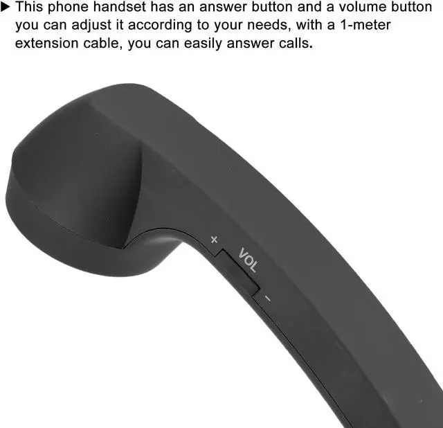 Alt view image 4 of 5 - 3.5mm Retro Telephone Handset Telephone Receiver for Microphone Speaker Black