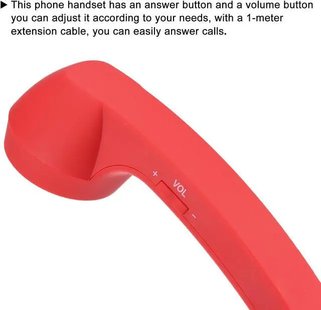 Alt view image 4 of 5 - 3.5mm Retro Telephone Handset Telephone Receiver for Microphone Speaker Red