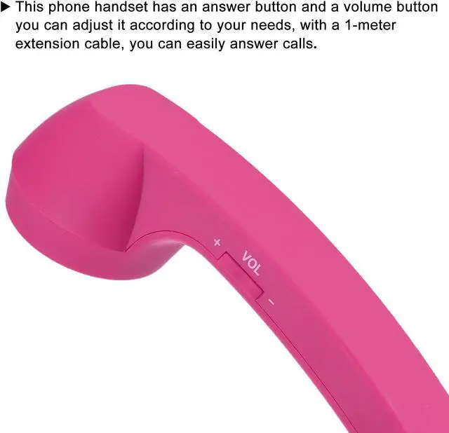 Alt view image 4 of 5 - 3.5mm Retro Telephone Handset Telephone Receiver for Microphone Speaker Rose Red