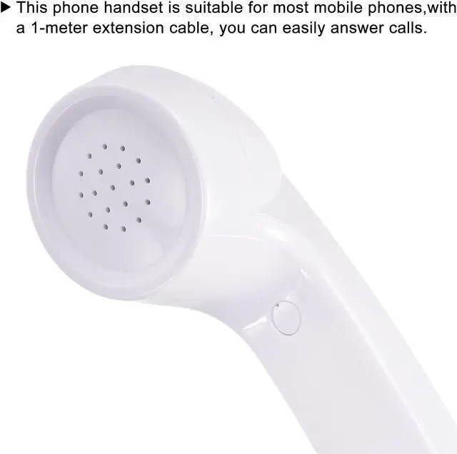 Alt view image 4 of 5 - 3.5mm Retro Telephone Handset Telephone Receiver for Microphone Speaker Smooth White