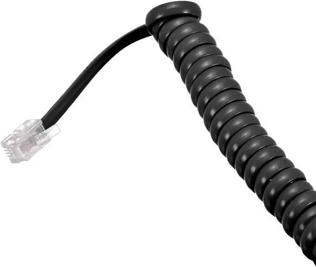 Alt view image 5 of 5 - Telephone Handset Cord, 4P4C 16.4 Feet Coiled Landline Phone Handset Cable for Home or Office Black 2 Pack