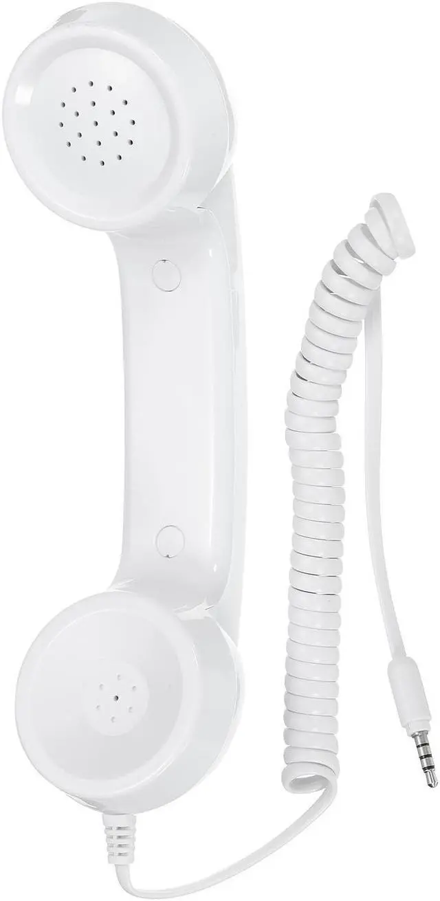 Main image of 3.5mm Retro Telephone Handset Phone Telephone Receiver for Microphone Speaker Smooth White