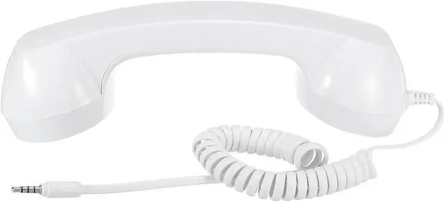 Alt view image 3 of 5 - 3.5mm Retro Telephone Handset Phone Telephone Receiver for Microphone Speaker Smooth White