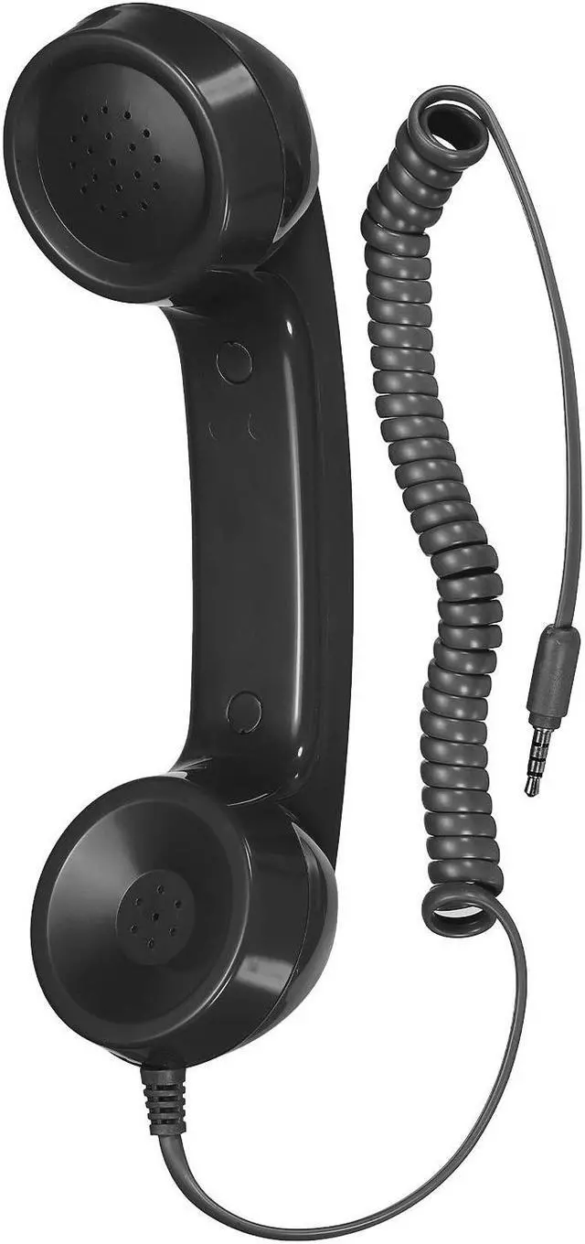 Main image of 3.5mm Retro Telephone Handset Phone Telephone Receiver for Microphone Speaker Smooth Black