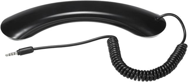 Alt view image 3 of 5 - 3.5mm Retro Telephone Handset Cell Phone Telephone Receiver for Microphone Speaker Black
