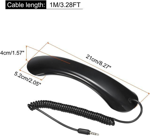 Alt view image 2 of 5 - 3.5mm Retro Telephone Handset Cell Phone Telephone Receiver for Microphone Speaker Black
