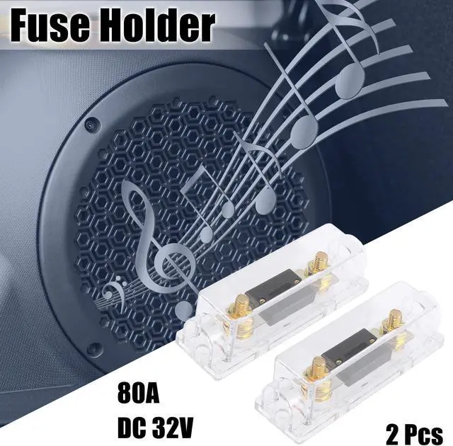 Main image of 2pcs Transparent 80 Amp ANL Fuse with In-Line Holder Electrical Protection Fusible for Car Audio Video Stereo