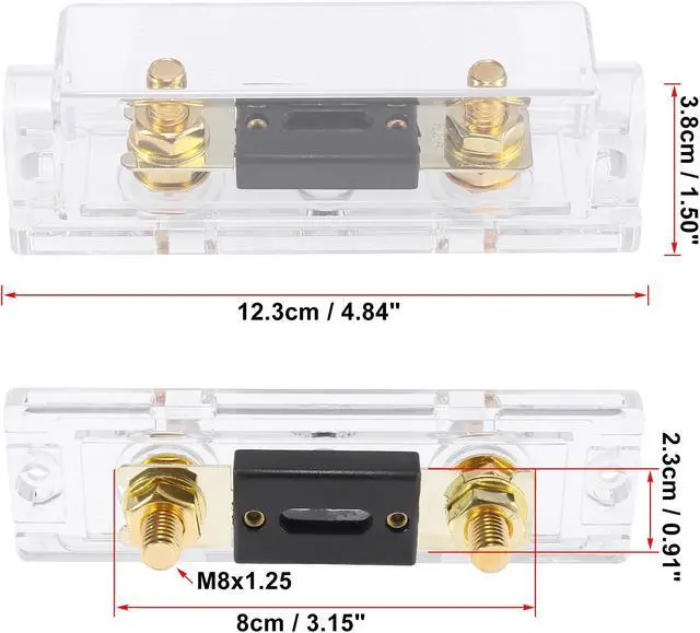 Alt view image 3 of 7 - 2pcs Transparent 80 Amp ANL Fuse with In-Line Holder Electrical Protection Fusible for Car Audio Video Stereo