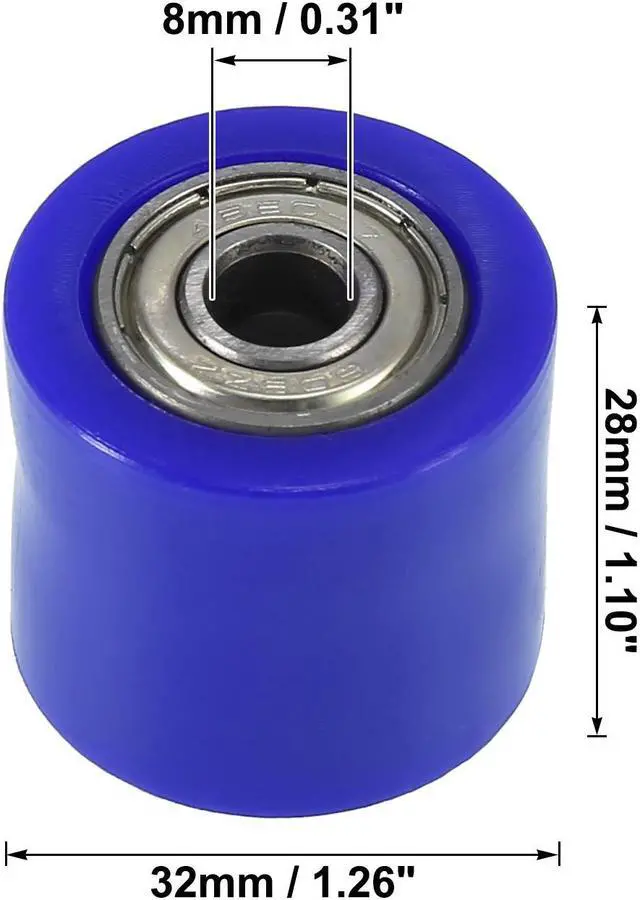 Alt view image 3 of 5 - 8mm Chain Pulley Roller Slider Wheel Guide for Motorcycle Street Bike ATVs Blue