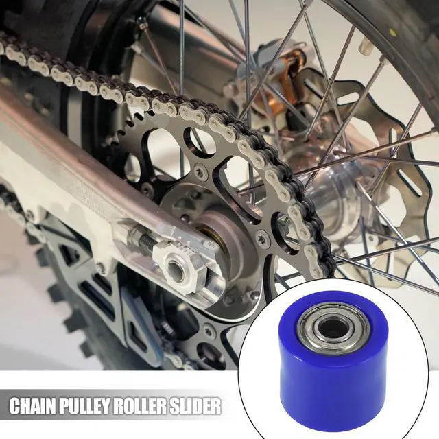 Alt view image 2 of 5 - 8mm Chain Pulley Roller Slider Wheel Guide for Motorcycle Street Bike ATVs Blue