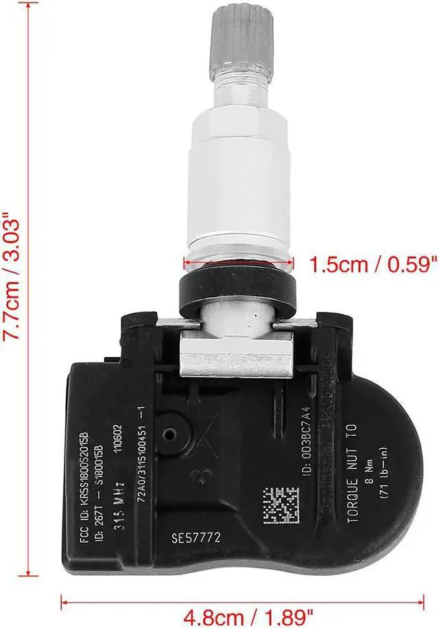 Alt view image 2 of 7 - 4pcs 56029479AB Tire Pressure Monitoring System Sensor TPMS Sensor 315MHz for Dodge for Jeep for Ram for Chrysler