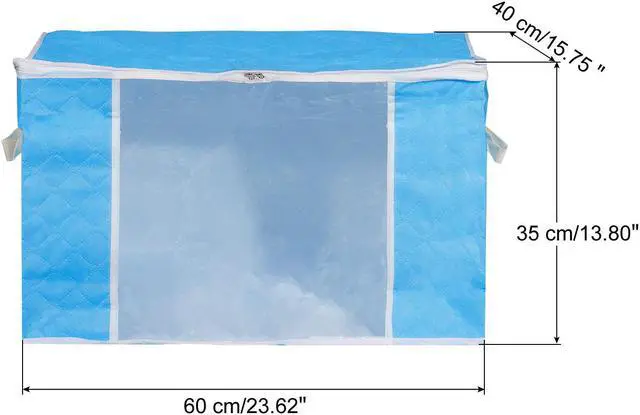 Alt view image 2 of 6 - Clothes Storage Bag 2pcs, Clothes Storage Bins Foldable Closet Organizers Storage Containers with Reinforced Handles for Comforters, Blankets, Bedding-Sky Blue