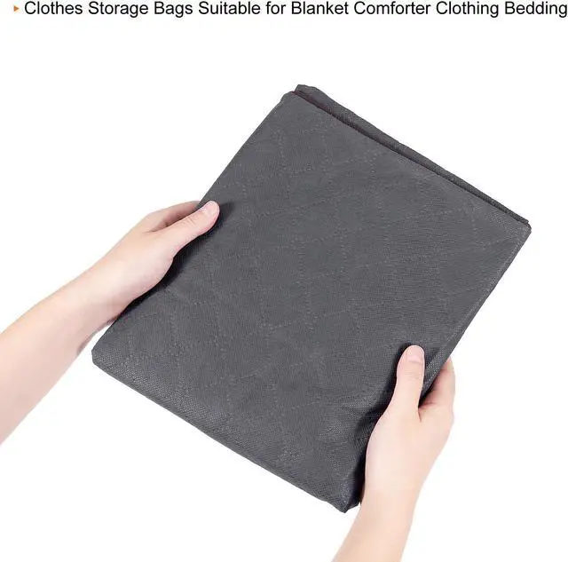 Alt view image 5 of 6 - Clothes Storage Bag with Reinforced Handles 4pcs, Clothes Storage Bins Foldable Closet Organizers for Comforters, Blankets, Clothing, Bedding with Clear Window-Grey