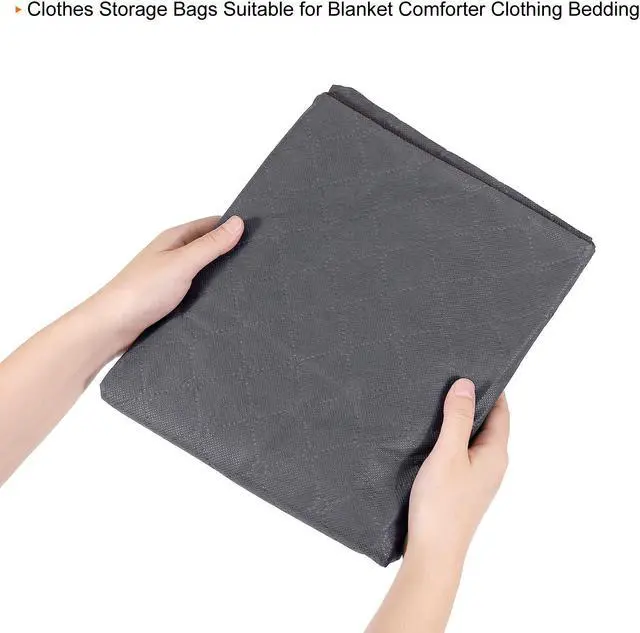 Alt view image 5 of 6 - Foldable Clothes Storage Bags with Reinforced Handle 6pcs, Clothes Storage Bins Comforters Storage Bag for Clothes, Bedding, Blankets-Grey