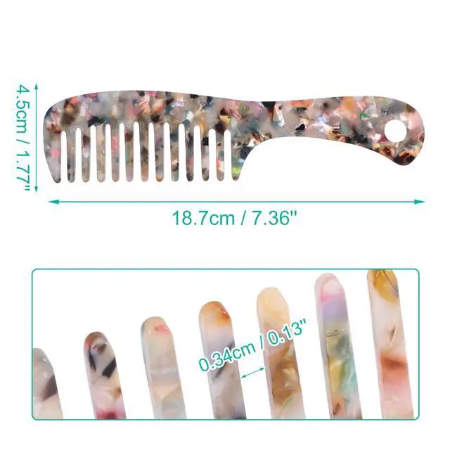 Alt view image 2 of 7 - 1 Pcs Hair Comb Wide Tooth, Anti-Static, for Thick, Curly Hair, Hair Care, Detangling Comb, for Wet and Dry Multicolor