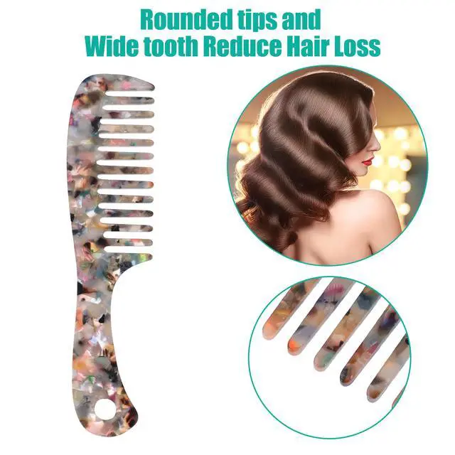 Alt view image 3 of 7 - 1 Pcs Hair Comb Wide Tooth, Anti-Static, for Thick, Curly Hair, Hair Care, Detangling Comb, for Wet and Dry Multicolor
