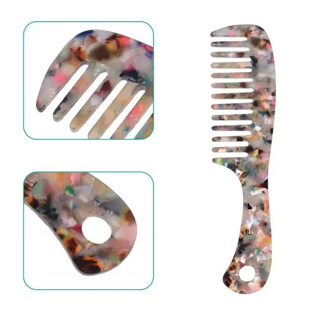 Alt view image 4 of 7 - 1 Pcs Hair Comb Wide Tooth, Anti-Static, for Thick, Curly Hair, Hair Care, Detangling Comb, for Wet and Dry Multicolor
