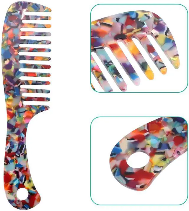 Alt view image 3 of 7 - 1 Pcs Hair Comb Wide Tooth, Anti-Static, for Thick, Curly Hair, Hair Comb, Detangling Comb, for Wet and Dry Multicolor