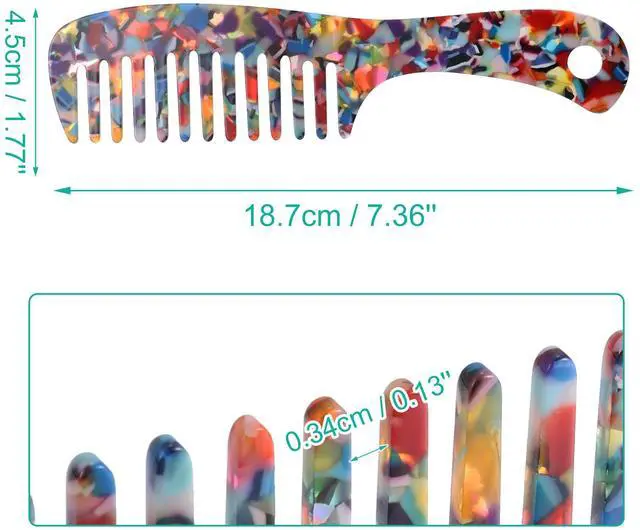 Alt view image 4 of 7 - 1 Pcs Hair Comb Wide Tooth, Anti-Static, for Thick, Curly Hair, Hair Comb, Detangling Comb, for Wet and Dry Multicolor