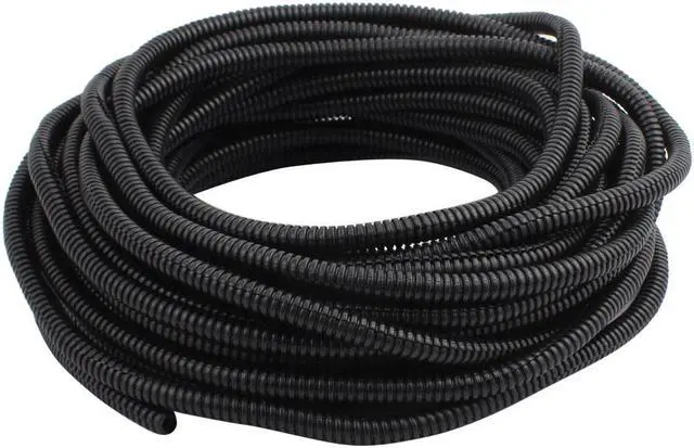 Main image of Black Plastic 6.5mmx10mm Flexible Corrugated Conduit Pipe Hose Tube 16m Length