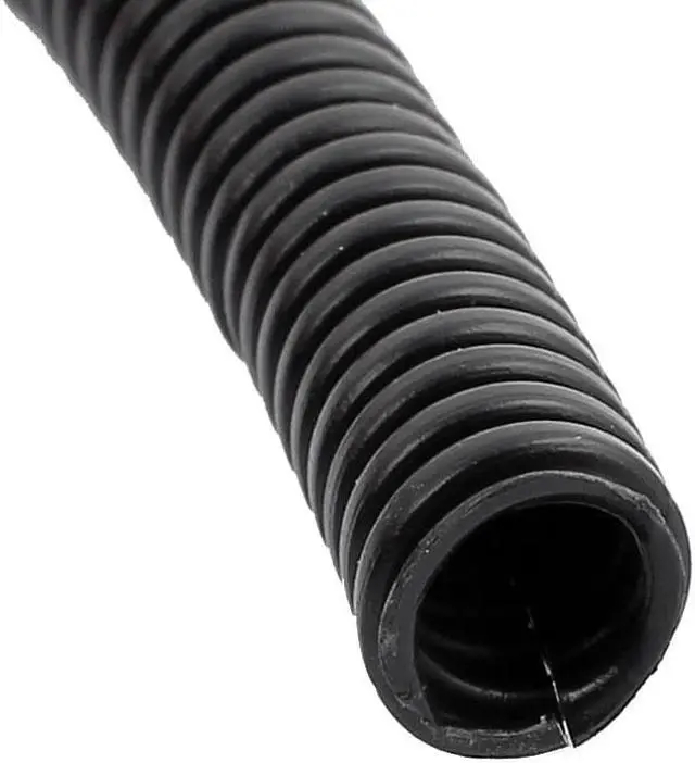 Alt view image 2 of 2 - Black Plastic 6.5mmx10mm Flexible Corrugated Conduit Pipe Hose Tube 16m Length