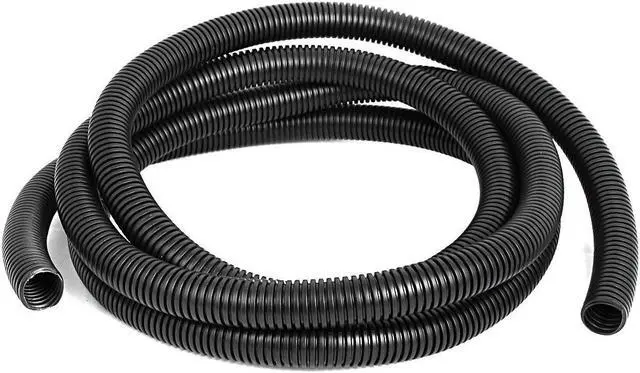 Main image of Unique Bargains 3.2M Length 20mm Inner Dia Black Flexible Corrugated Tube Bellows Hose