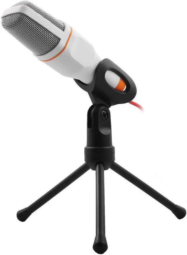 Main image of PC Computer Adjustable Stand 3.5mm Plug Stereo Condenser Sound Microphone White