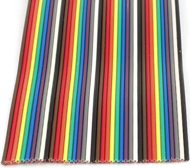 Alt view image 2 of 2 - 1m 3.3ft 40 Way Rainbow Color Flat Ribbon Cable IDC Wire 1.27mm for Arduino DIY