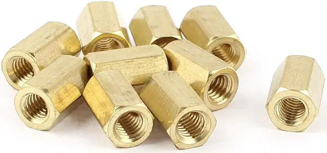 Main image of M4 x 10mm Female/Female Thread Brass Hex Standoff PCB Pillar Spacer 10pcs