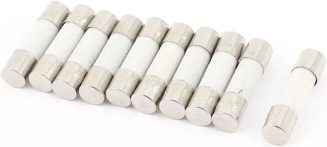 Main image of Unique Bargains 10Pcs 250V 5A T5A Slow Blow Time Delay Ceramic Fuses Tubes 5mm x 20mm