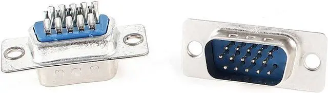 Main image of Unique Bargains 2 Pcs Soldering DB15 DB-15 Male Pin Plug VGA D-Sub Connector Adapter